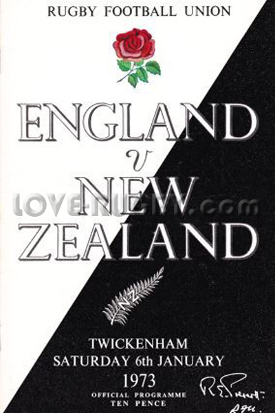 1973 England v New Zealand  Rugby Programme